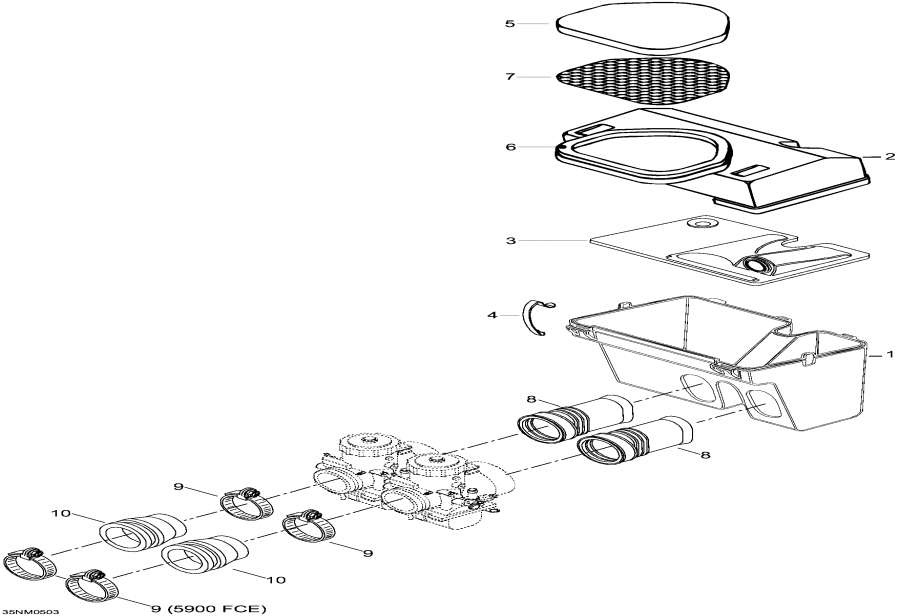 Схема узла 02- Air Система Впуска System, 6900 (02- Air Intake System, 6900)