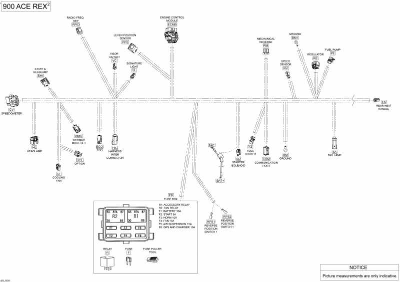 Схема узла 10- Электрика - Жгут Проводов - 900 Ace (10- Electrical Harness - 900 Ace)