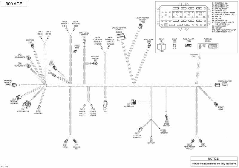 Схема узла 10- Электрика - Жгут Проводов 900 Ace (10- Electrical Harness 900 Ace)