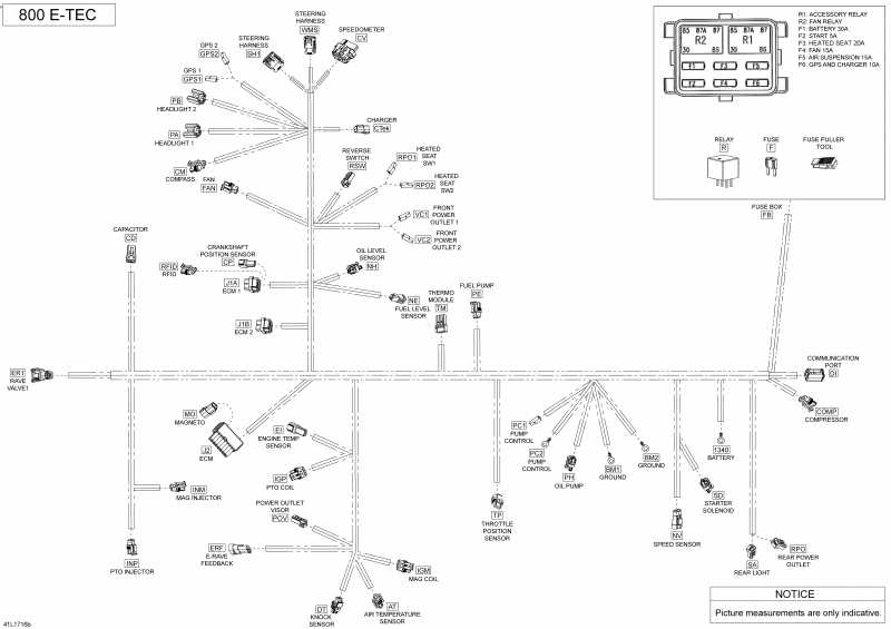 Схема узла 10- Электрика - Жгут Проводов - 800R E-Tec (10- Electrical Harness - 800R E-Tec)