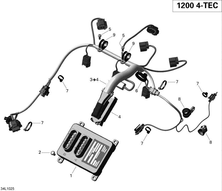 Схема узла 10- Двигатель Жгут Проводов И Electronic Module (10- Engine Harness And Electronic Module)