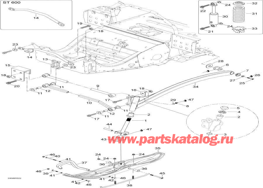 Схема узла 07- Передняя Подвеска И Лыжи (07- Front Suspension And Ski)