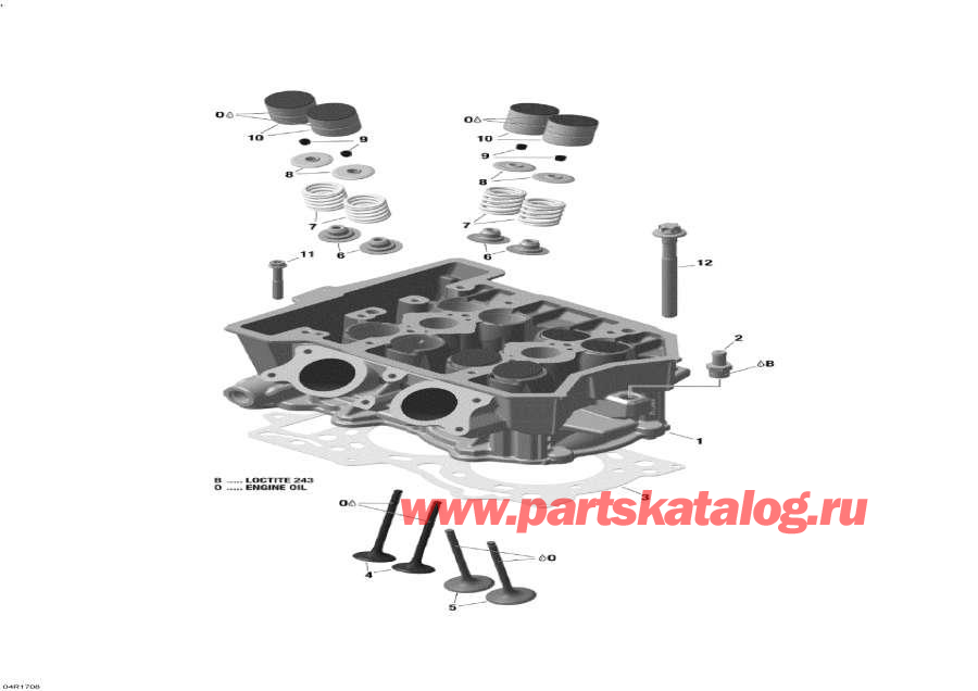 Схема узла 01- Головка Цилиндра И Выхлопной Патрубок - 600 Ace (01- Cylinder Head And Exhaust Manifold - 600 Ace)
