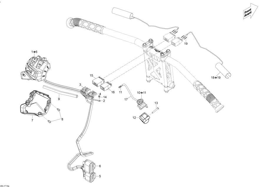 Схема узла 10- Рулевая Система Wiкольцо Жгут Проводов E-Tec 2018 (10- Steering Wiring Harness E-Tec 2018)
