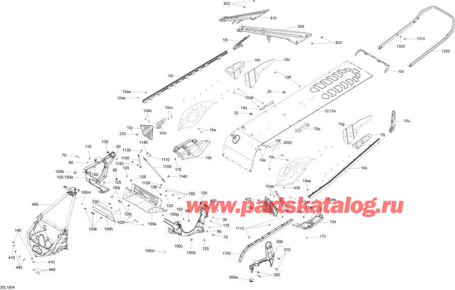 Схема узла 09- Рама Xtrim Двигатель 850 E-Tec (09- Frame Xtrim Engine 850 E-Tec)