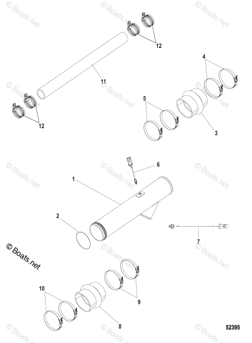 Схема узла Exhaust Tube, Qsb 5.9
