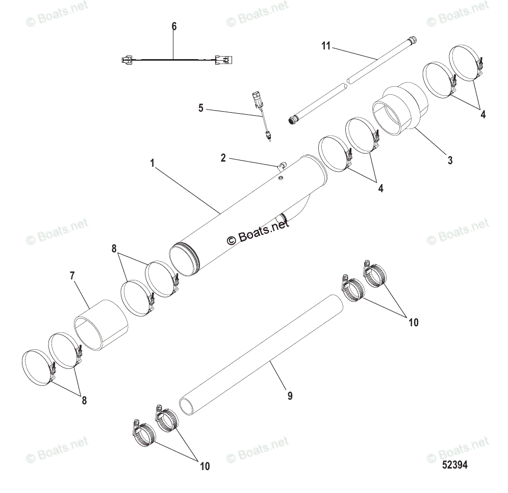 Схема узла Exhaust Tube Qsb 6.7, Design-I, 0-Degree Offset Bib