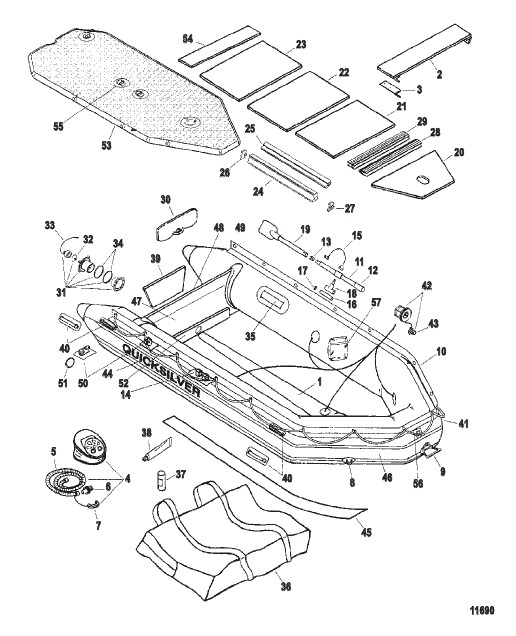 Схема узла Надувные Лодки Quicksilver (Модель 250Lx)