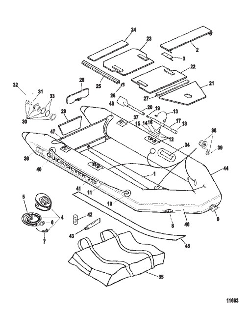 Схема узла Надувные Лодки Quicksilver (230D / 230S)