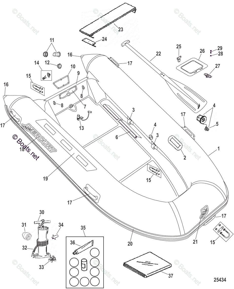 Схема узла Mercury Rib Oceanrunner