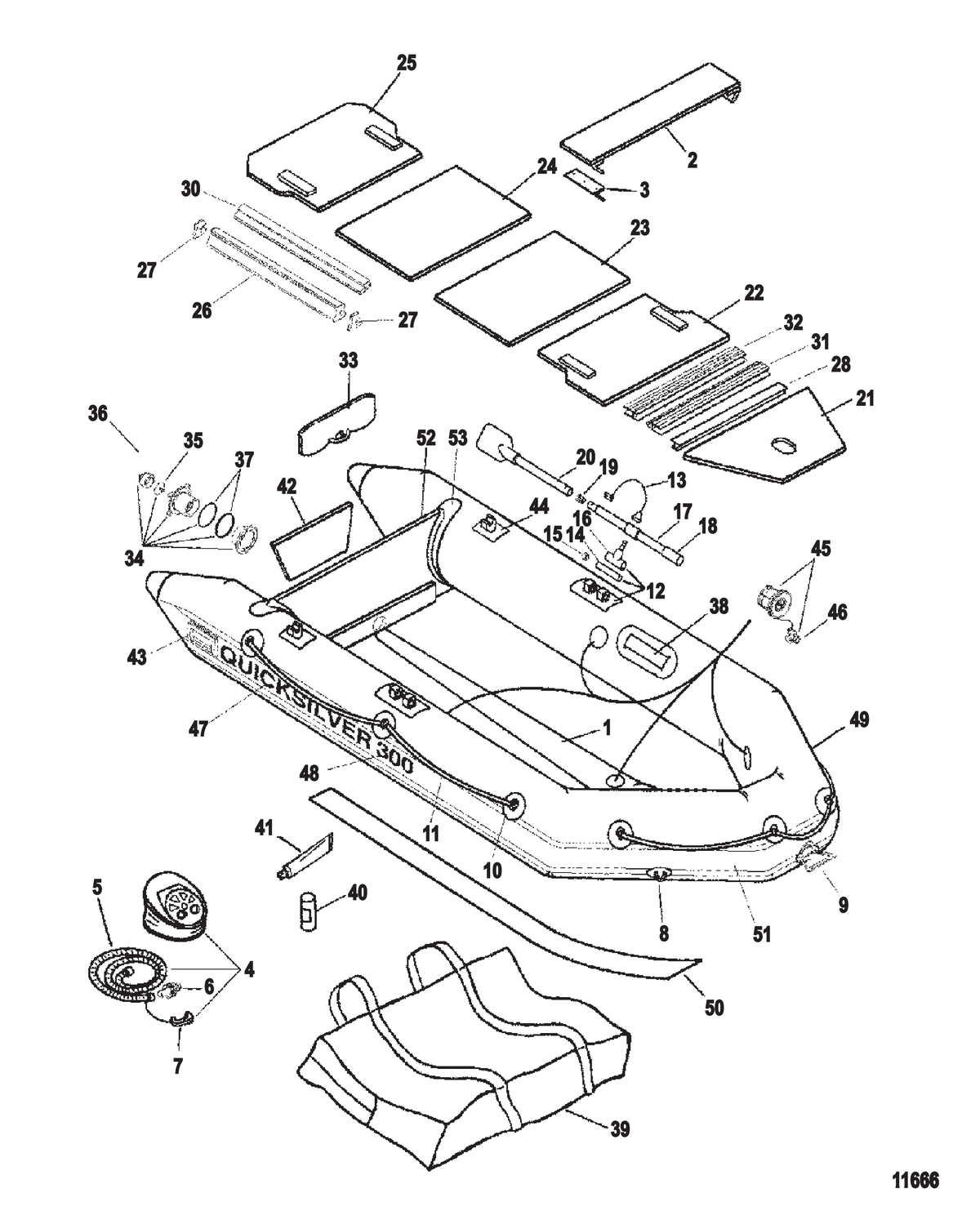 Схема узла Надувные Лодки Quicksilver (270S / 300S / 330S / 330E) (Стр. 2)