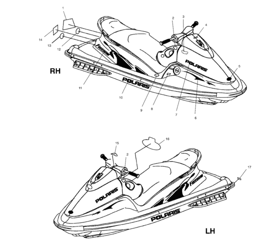 Схема узла Наклейки (W025297D/W025297I) Для Polaris Int\'l Freedom