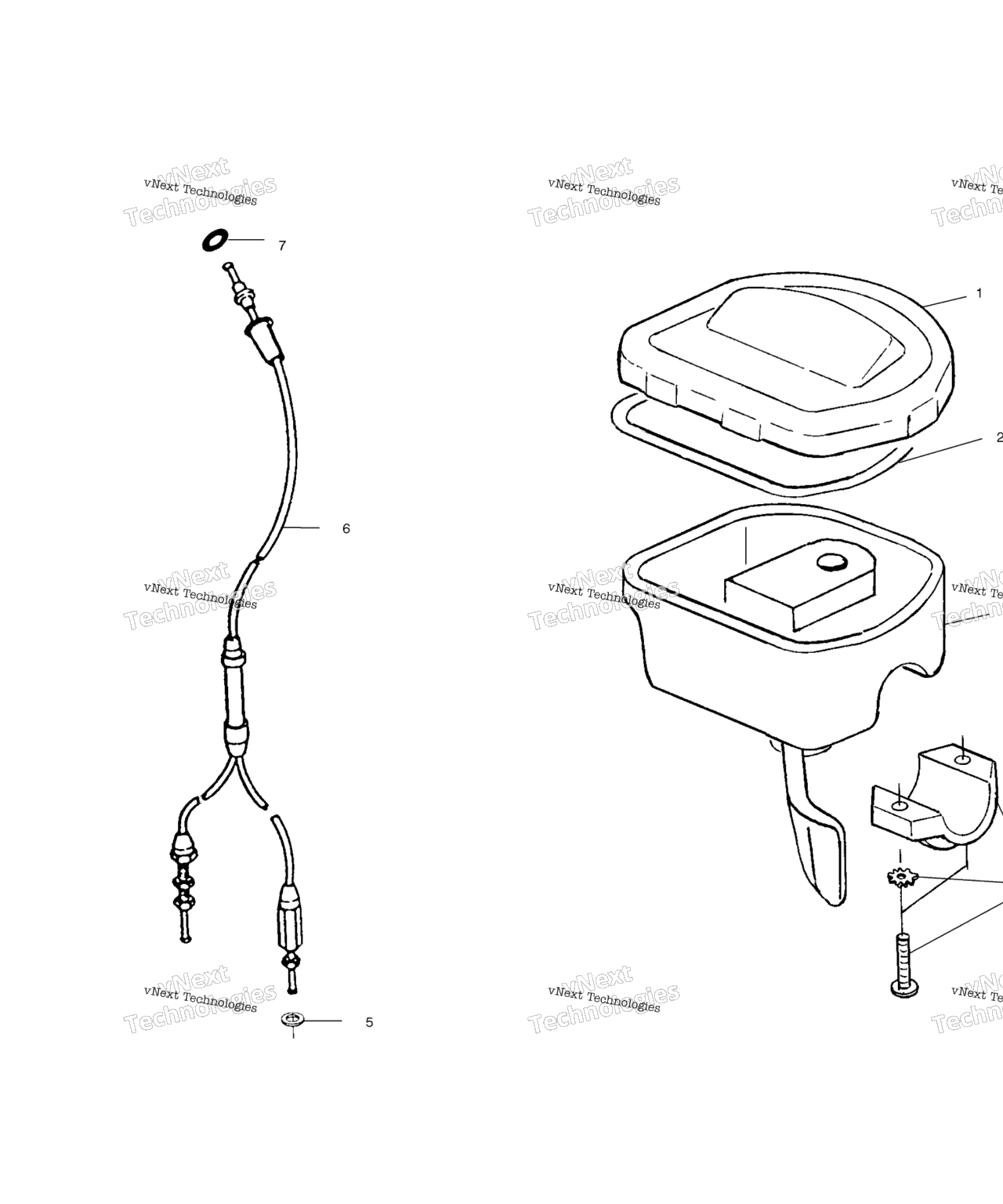 Схема узла Controls Throttle Asm./Cable