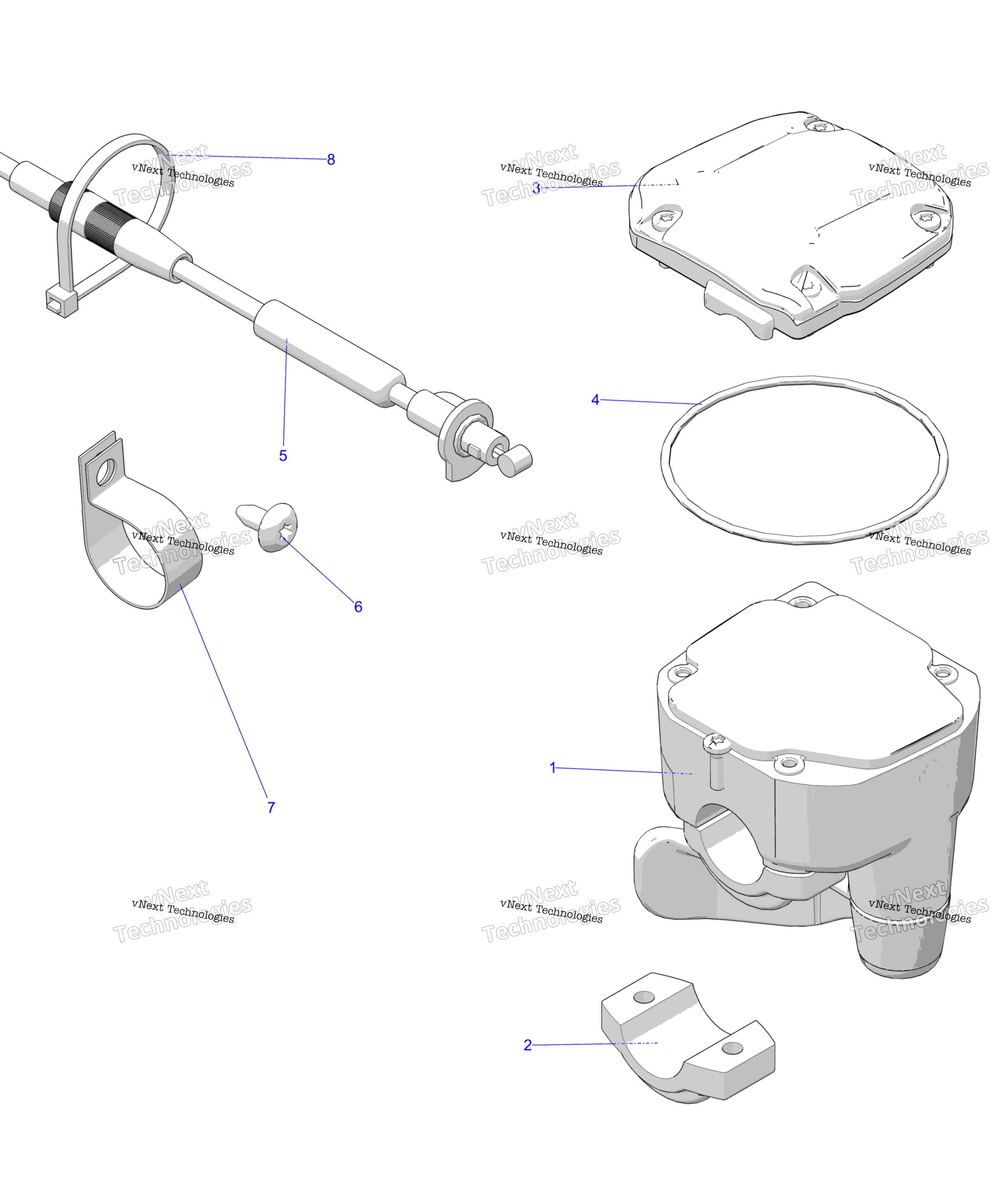 Схема узла Steering, Controls, Throttle Asm. & Cable