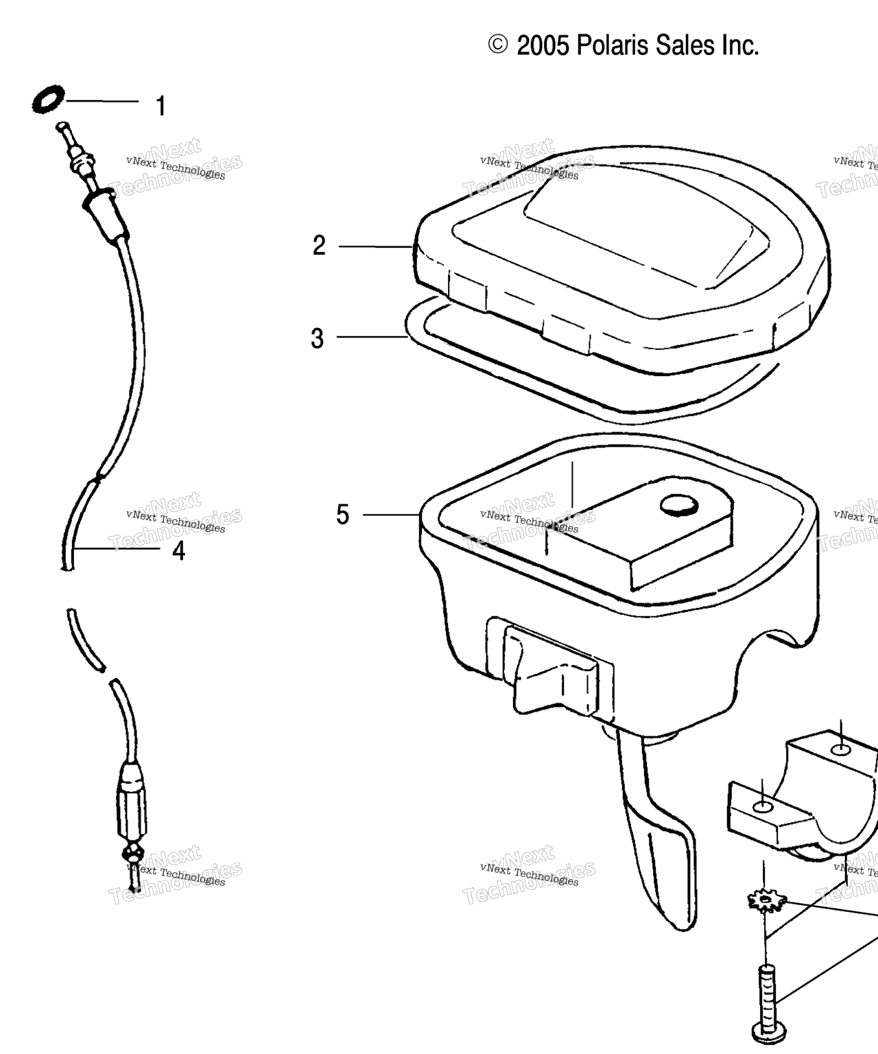 Схема узла Controls, Throttle Asm./Cable