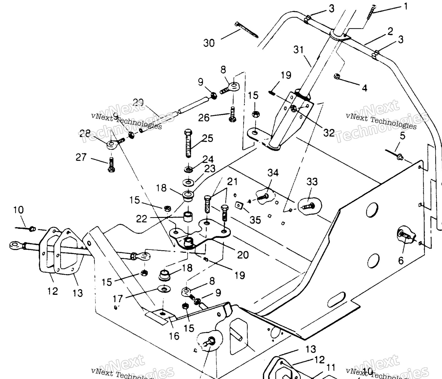 Схема узла Рулевая Система Widetrak Lx & European Widetrak Lx E952064