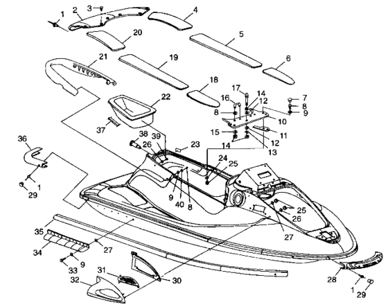 Схема узла Hull And Body (I984690) Для Polaris Slxh