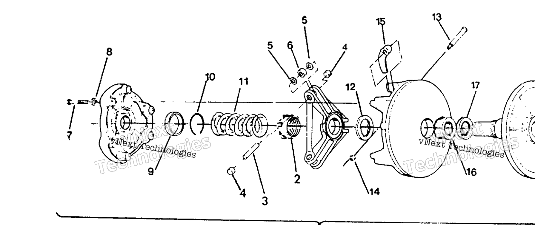 Схема узла Drive Clutch Asm. 650 & 650 Sks To Serial Number 1825512