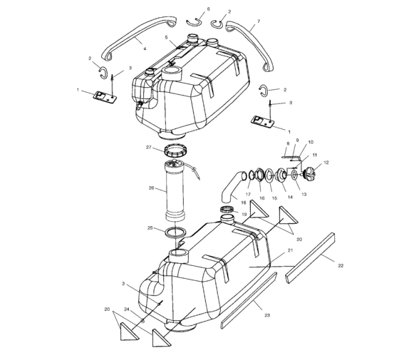 Схема узла Топливный Бак (W005098D) Для Polaris Genesis Ffi