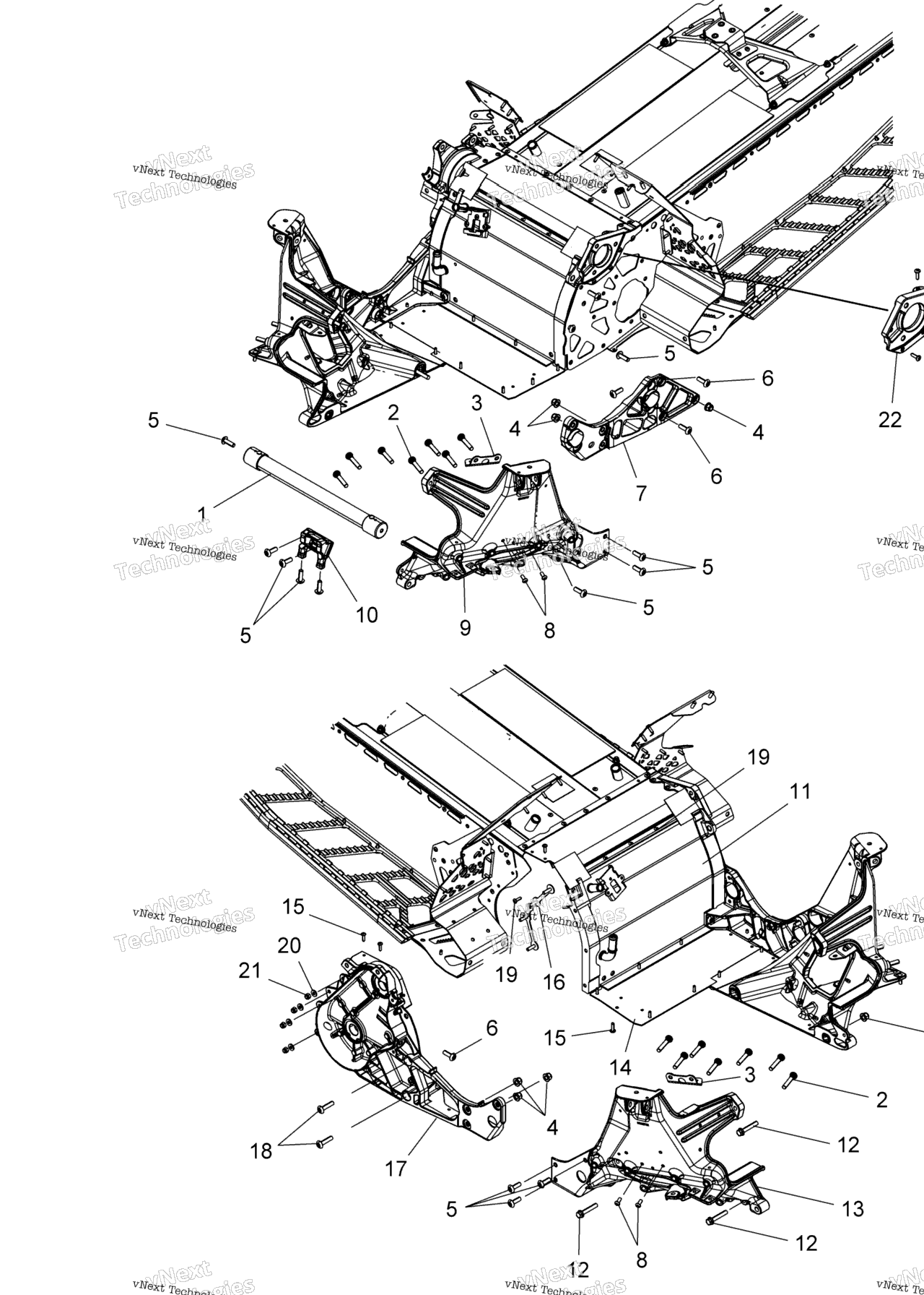 Схема узла Chassis, Bulkhead Asm. All Options