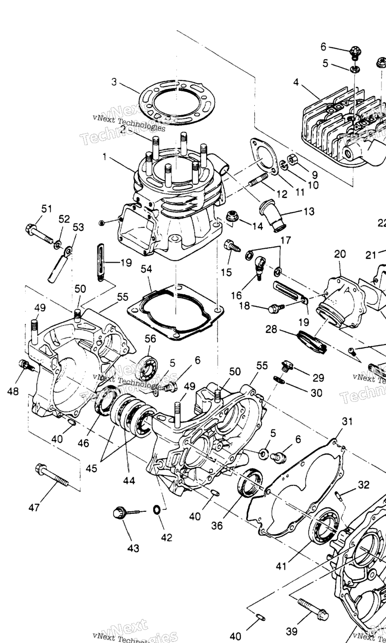 Схема узла Crankcase & Cylinder 6X6 400L U.s. , Swedish S958740 & Norwe