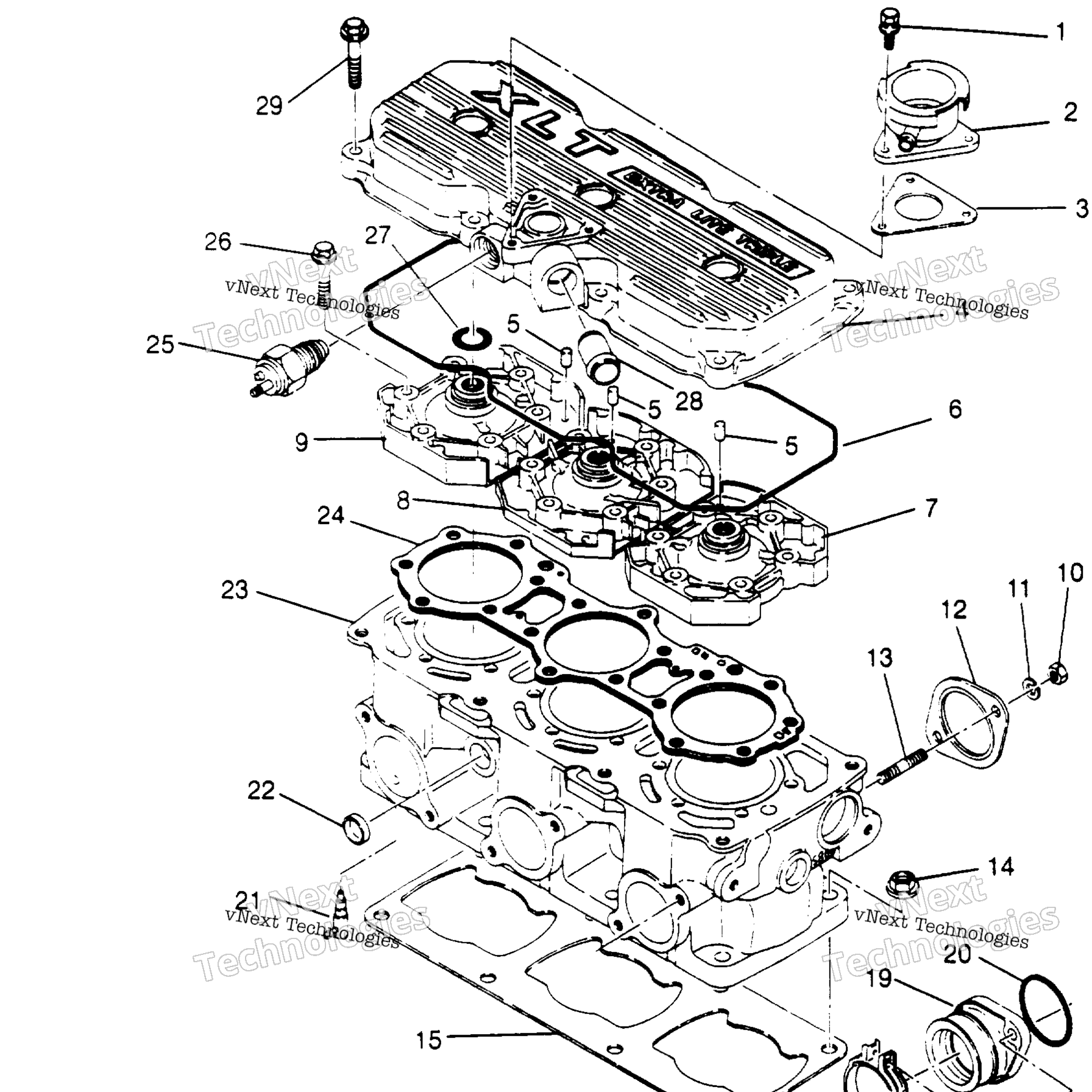 Схема узла Цилиндровый Блок Xlt 0950756, Xlt Sks 0950556, Xlt Sks Euro & Xlt
