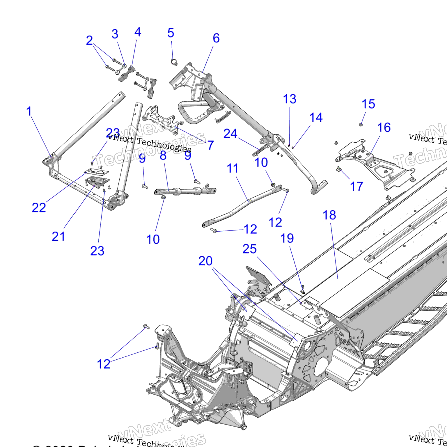 Схема узла Chassis, Chassis Asm. & Over Structure