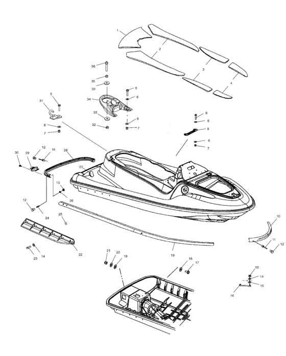 Схема узла Hull And Body (W035297Da/W035297Ia) Для Polaris Freedom