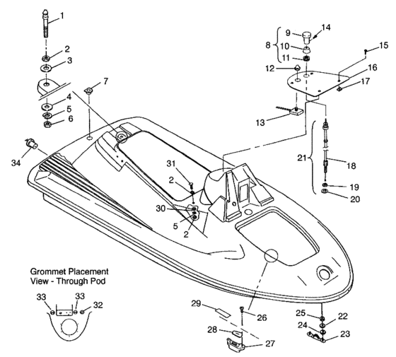 Схема узла Hull And Body (Slx 780 B954287) Для Polaris Slx 780