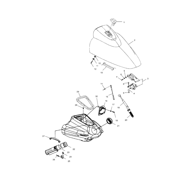 Схема узла Front Storage Compartment (W005098D) Для Polaris Genesis Ffi