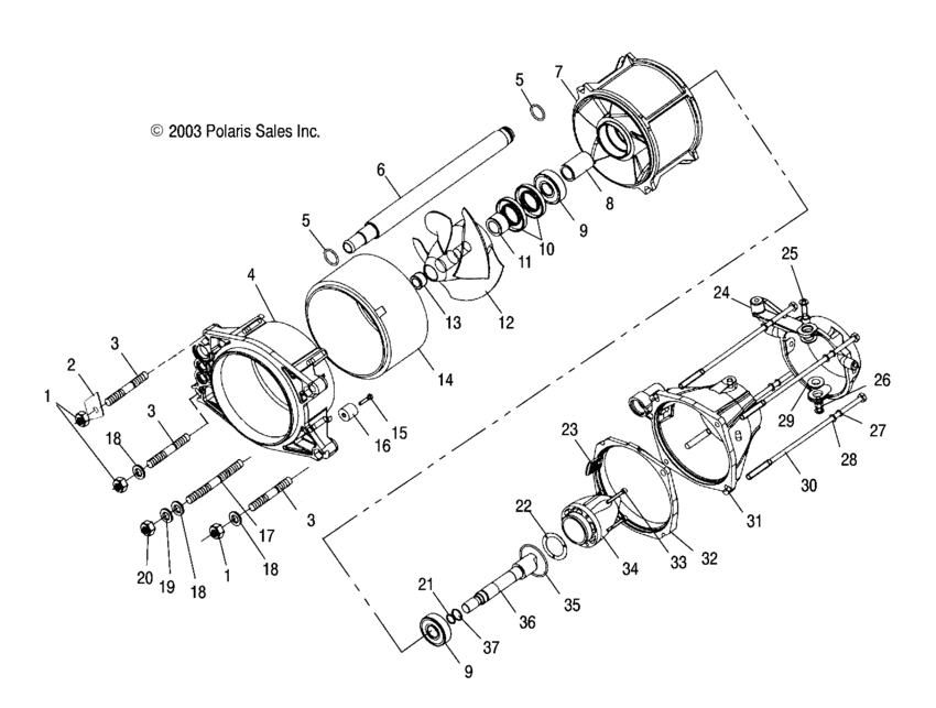 Схема узла Propulsion (W045297Da/Ia/Ib) Для Polaris Freedom