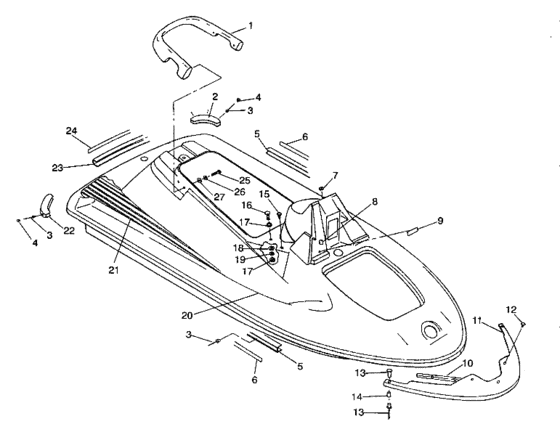 Схема узла Hull And Body Assembly (Sl 650 / B934058) Для Polaris Sl 650