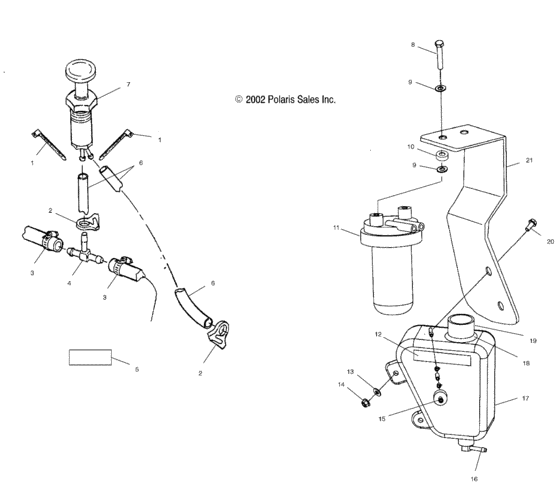 Схема узла Engine Fogging System (W035297Da/W035297Ia) Для Polaris Freedom