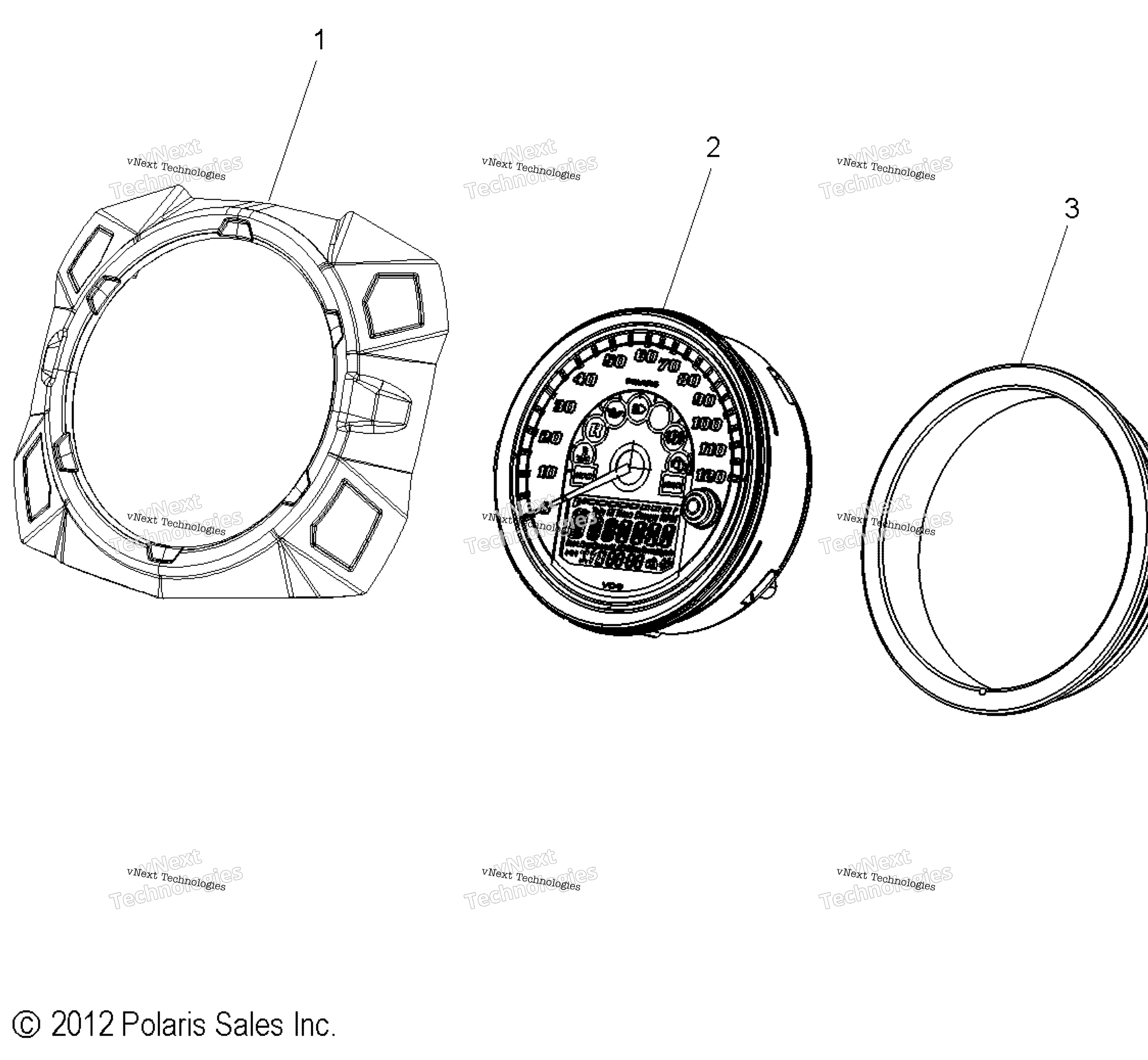 Схема узла Electrical, Speedometer Asm. All Options