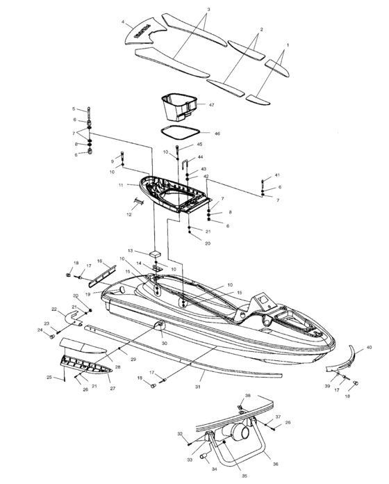 Схема узла Hull And Body (W035098Ca/W035098Ia) Для Polaris Genesis I