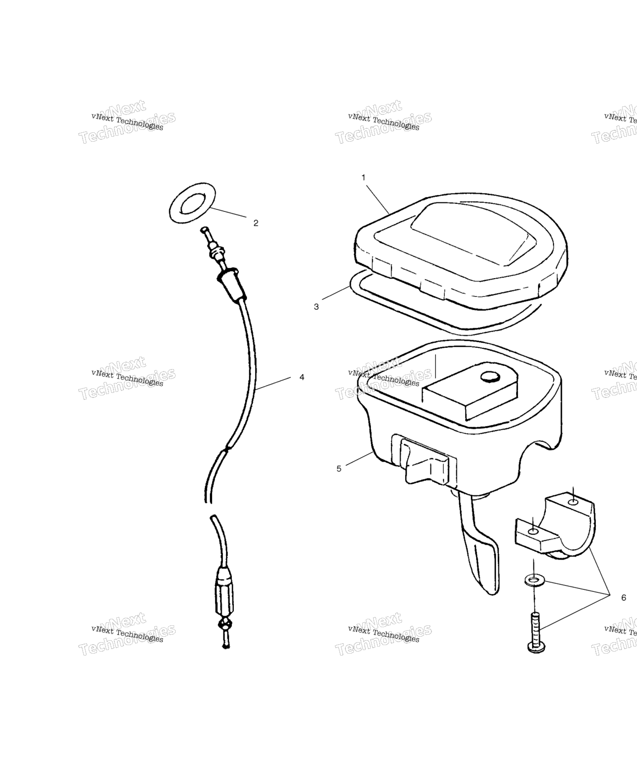 Схема узла Controls Throttle Asm./Cable