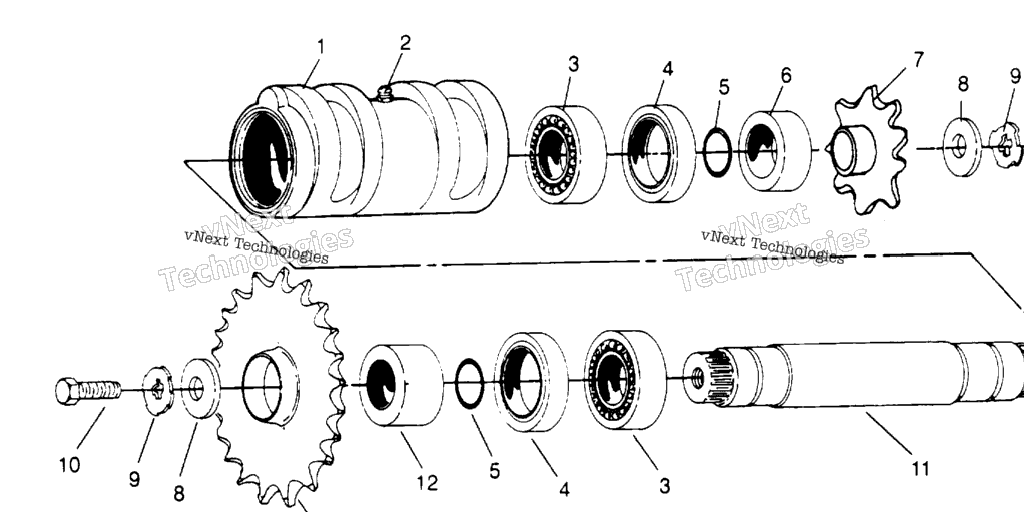 Схема узла Center Tightener Assembly 6X6 400L, U.s. W 958740, Swedish S958740 & Norw