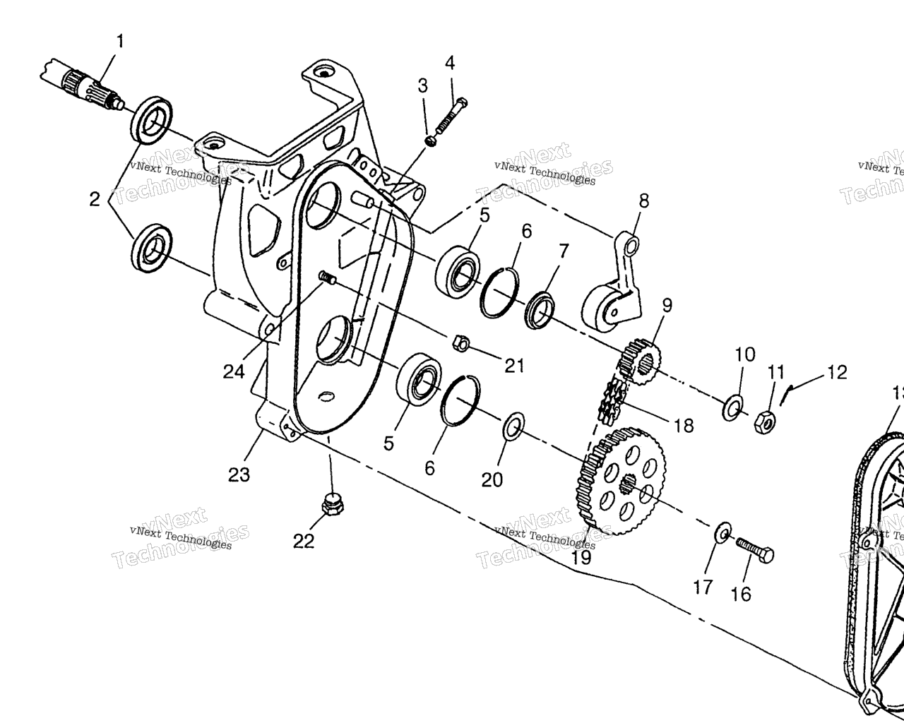 Схема узла Корпус Приводного Механизма 700 Rmk 0970966 700 Sks & European 700 Sks E970566