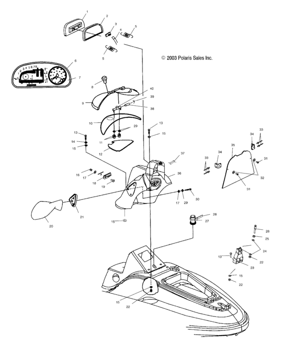 Схема узла Shroud (W045098Ca/Ia) Для Polaris Genesis I