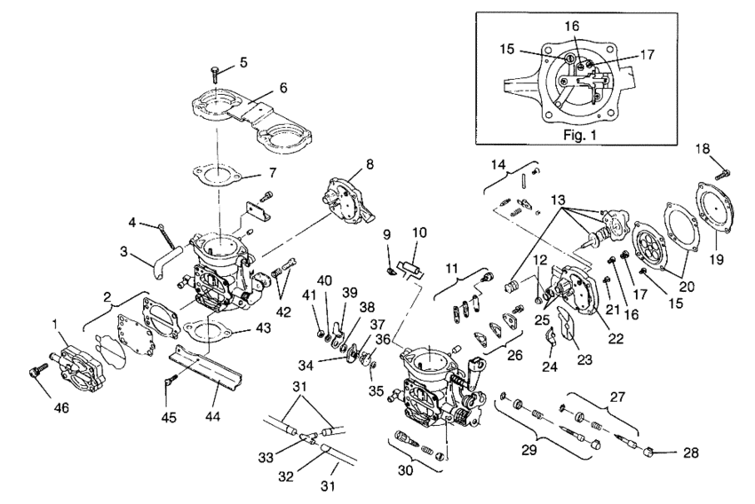 Схема узла Карбюратор (Sl 700 B964066 And Intl. Sl 700 I964066) Для Polaris Sl 700