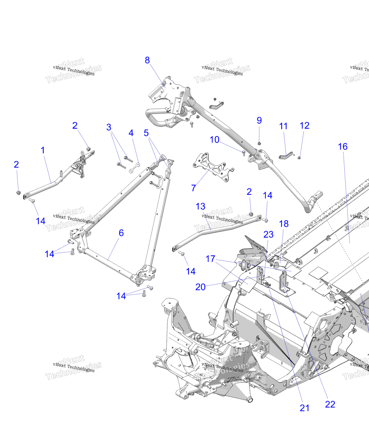 Схема узла Chassis, Chassis Asm. & Over Structure