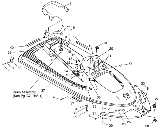 Схема узла Hull And Body Assembly (Sl 650 Std B954358) Для Polaris Sl 650 Std