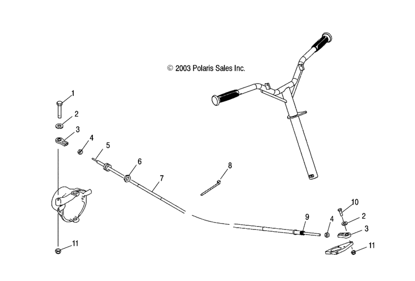 Схема узла Steering Cable  Для Polaris Msx 150