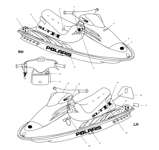 Схема узла Наклейки (I994573) Для Polaris Slth
