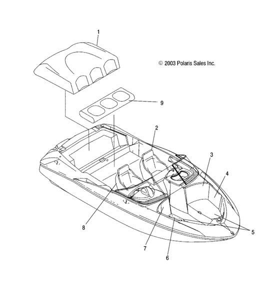 Схема узла Seat And Cushions  Для Polaris Sport Boat Ex/Le2100