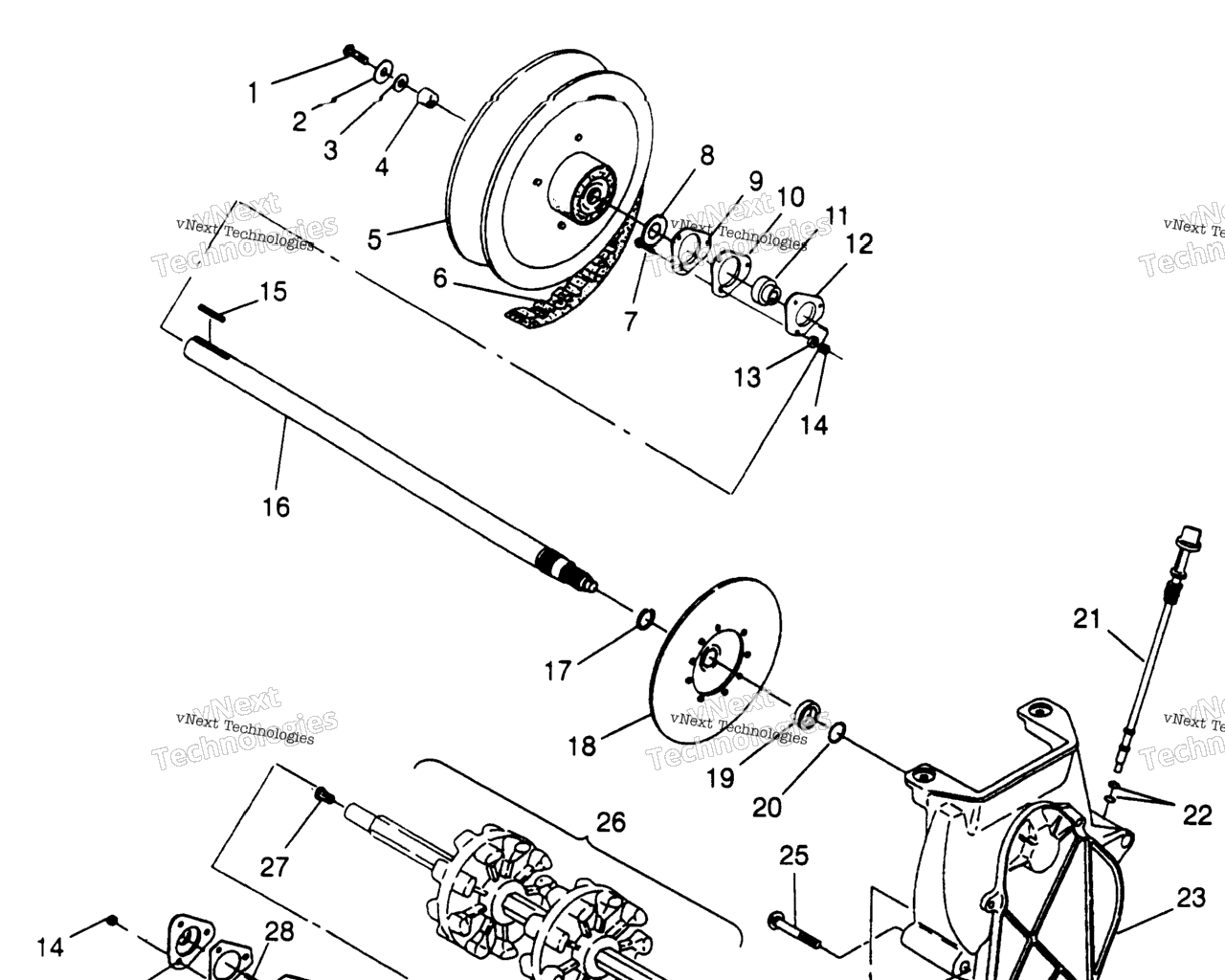Схема узла Приводной Механизм Xlt 0970756, Xlt Sks 0970556, & Xlt Rmk