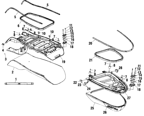 Схема узла Сиденье (W015098D) Для Polaris Genesis I
