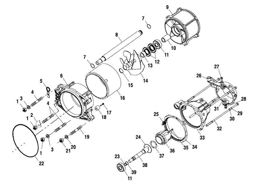 Схема узла Propulsion (W015198D) Для Polaris Int\'l Virage Txi