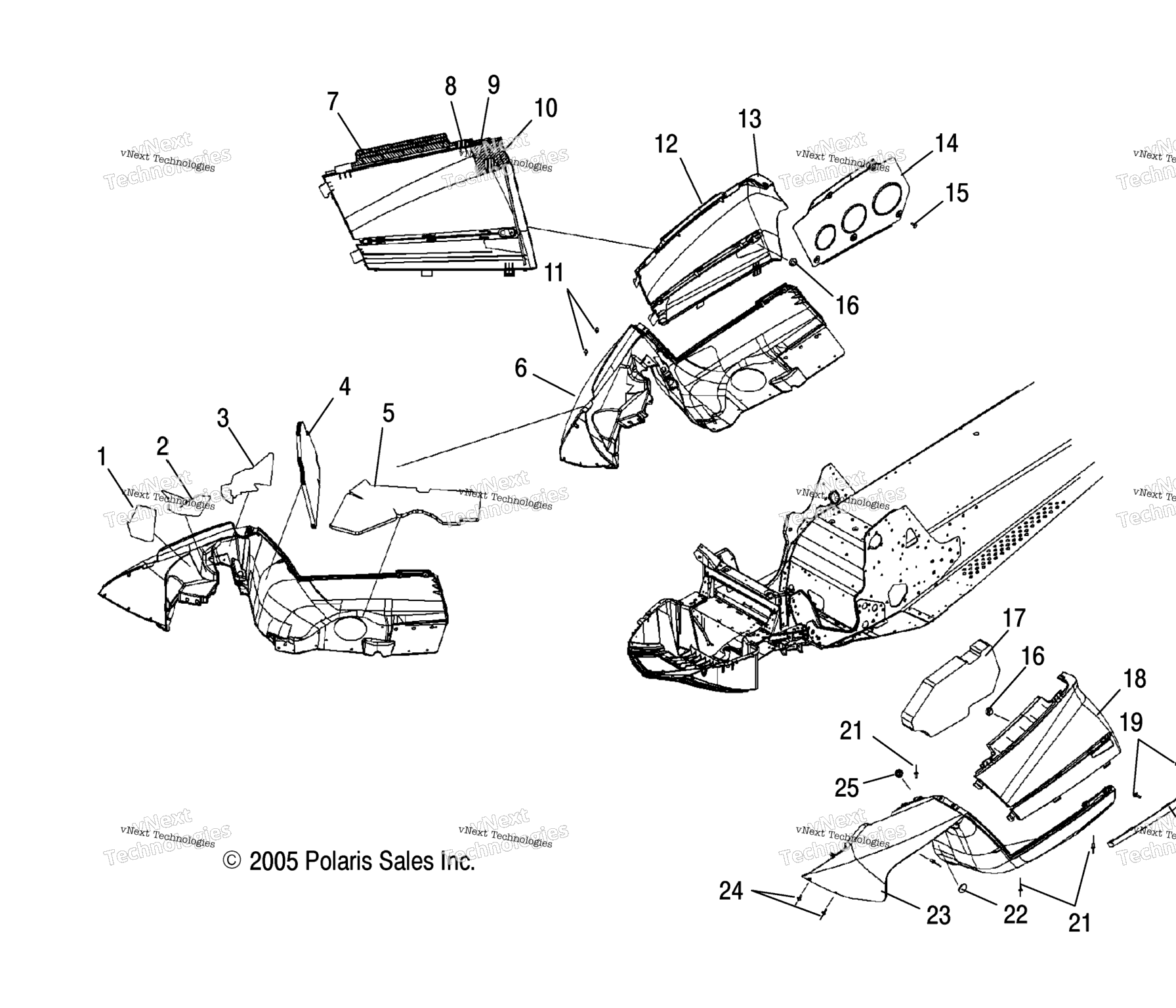 Схема узла Брызговики И Боковые Панели
