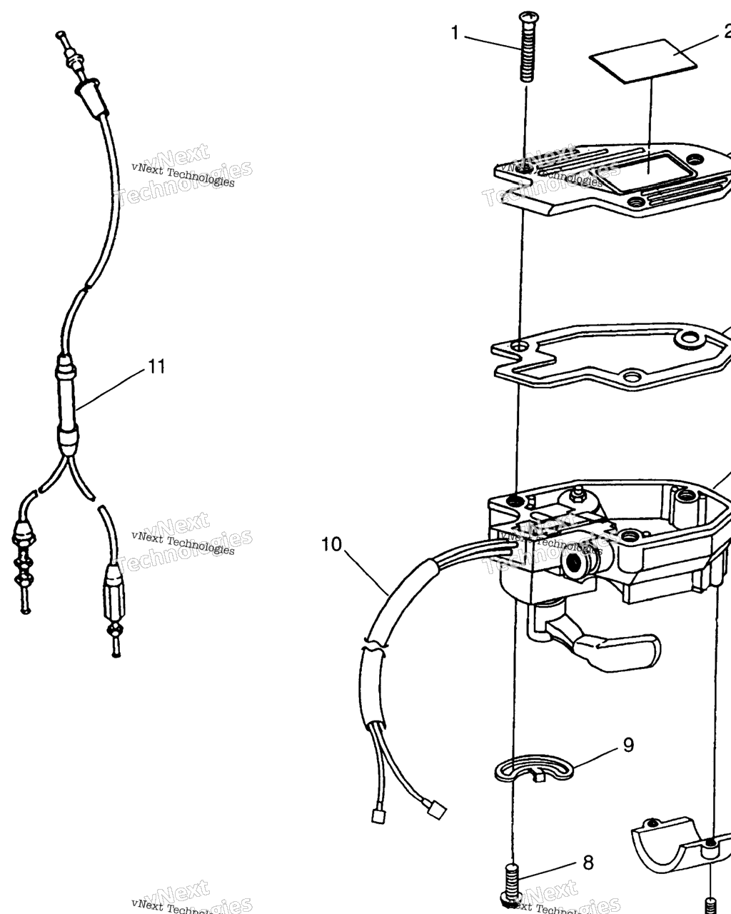 Схема узла Controls Throttle Asm./Cable Xpress 300 W969530 & Xpress 400